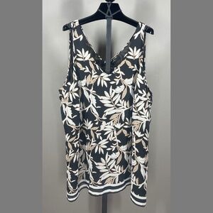 NEW Lane Bryant Shirt Womens 24 black brown floral blouse